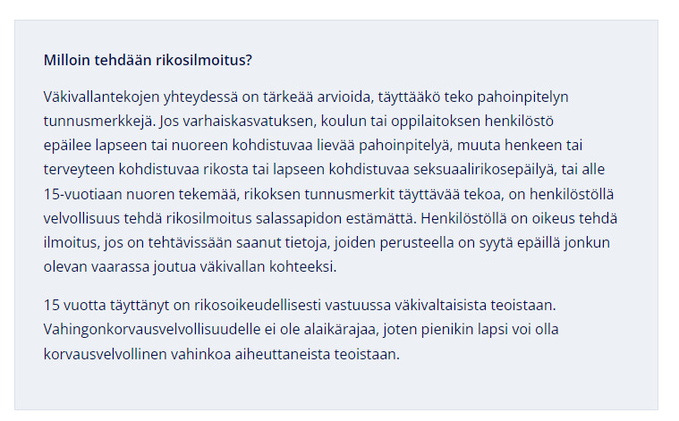 Milloin tehdään rikosilmoitus? Milloin tehdään rikosilmoitus?