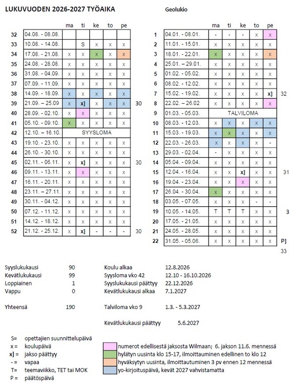 Työpäivät 2026-2027