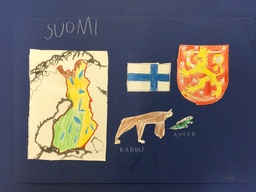 Suomen kansalliseläin on karhu, kansalliskala ahven, kansalliskukka kielo,  kansalliskivi graniitti, kansallislintu laulujoutsen, kansallispuu  rauduskoivu.......