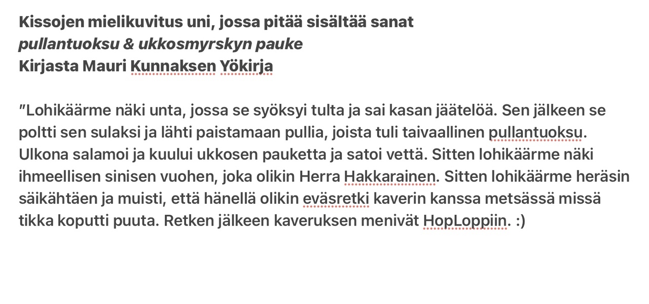 Mielikuvitusuni.