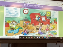 Luettiin tarina Seikkailujen eskari-kirjasta.