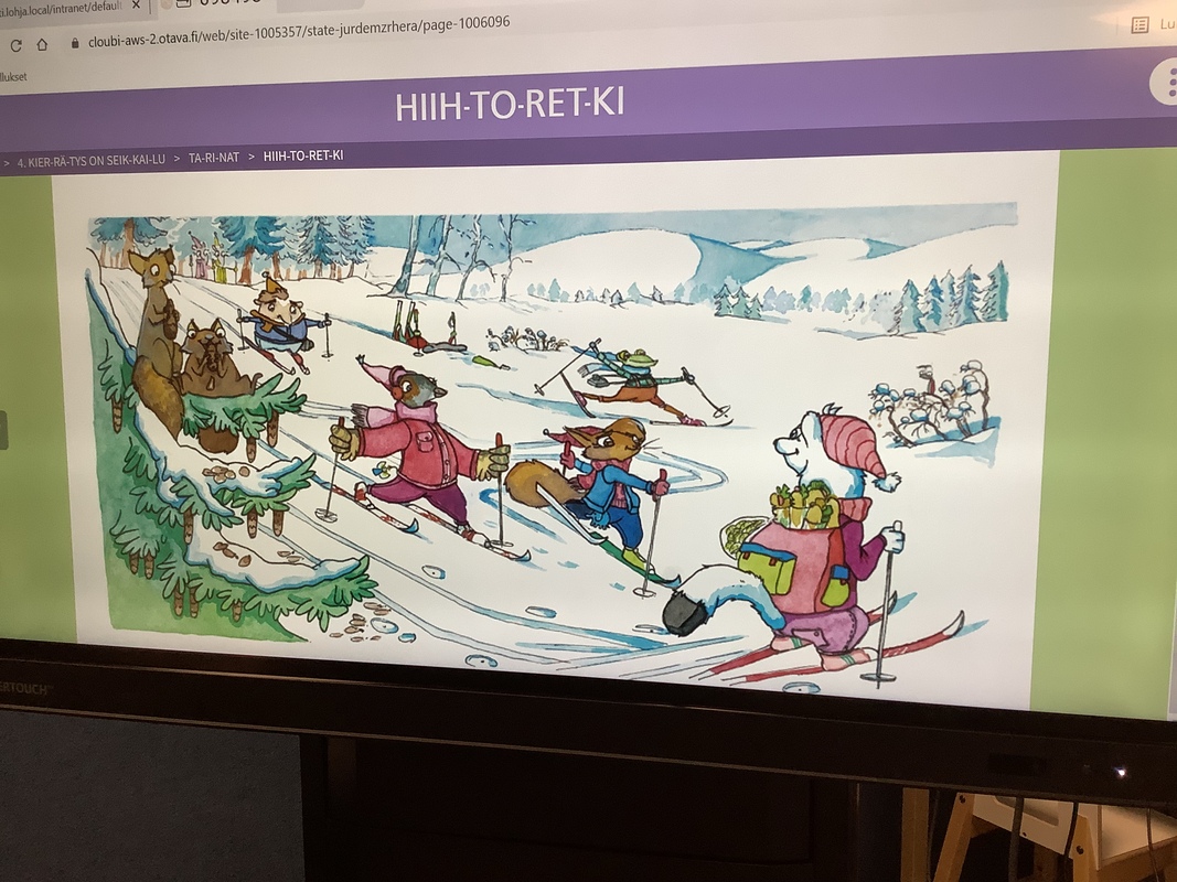 Seikkailujen eskarin tarinassa eskarilaiset olivat hiihtoretkellä.