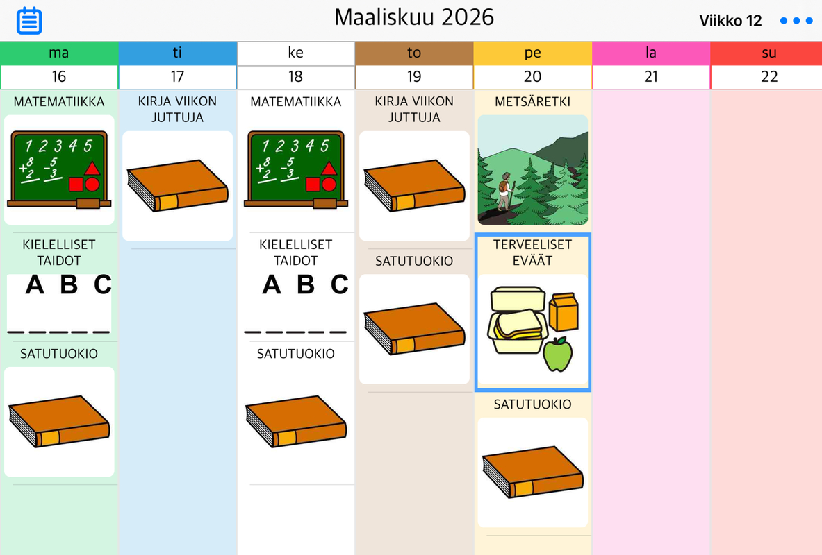 VIIKKO 12 ESIKOULULAISTEN VIIKKO-OHJELMA