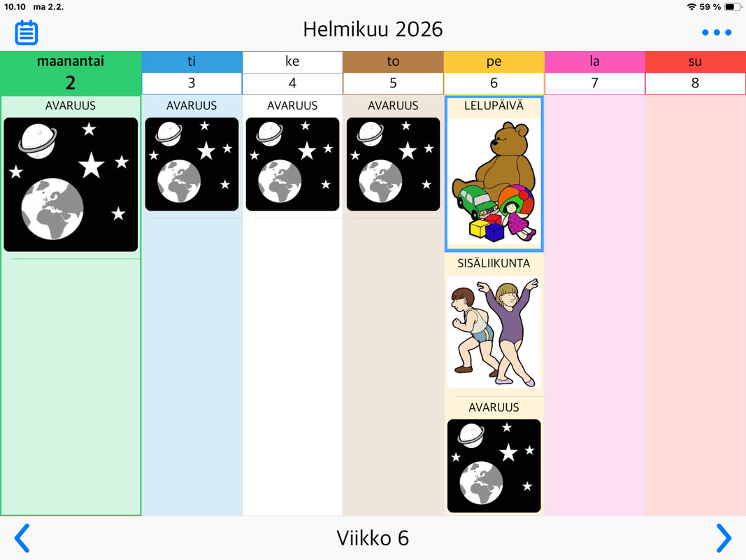 VIIKKO 6 ESIKOULULAISTEN VIIKKO-OHJELMA