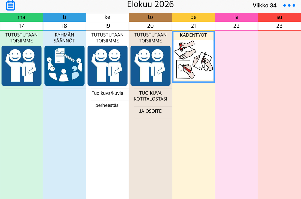 ESIKOULULAISTEN VIIKKO-OHJELMA