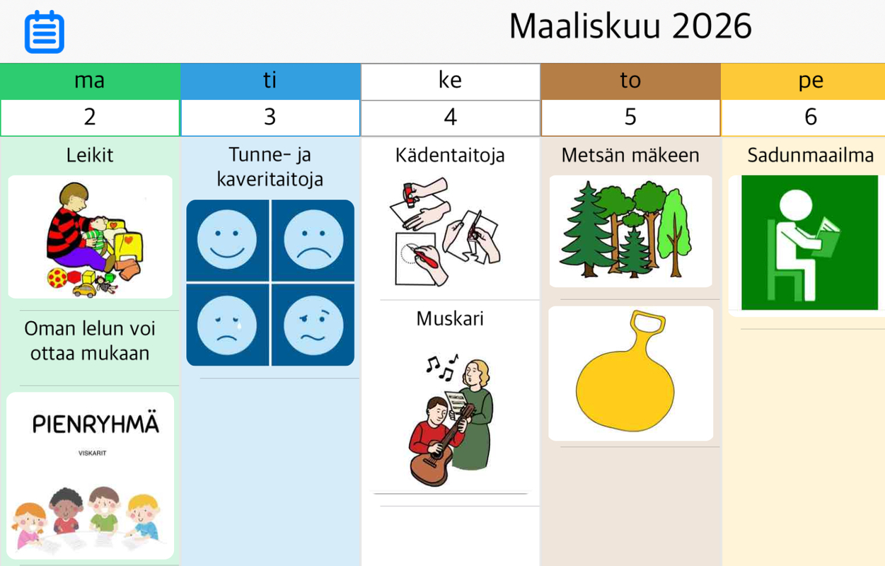 Viikko 10 Kuvassa viikko-ohjelma