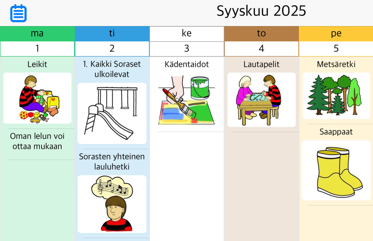 Kuvassa viikko-ohjellma
