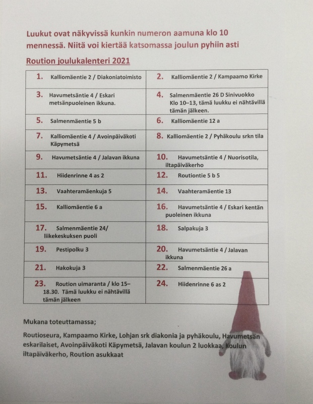 Roution joulukalenteri