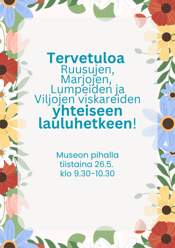 Viskareiden kevätlaulajaiset Kutsu kevätlaulajaisiin 26.5.2026 kello 9.30 Lohjan museon pihalle.