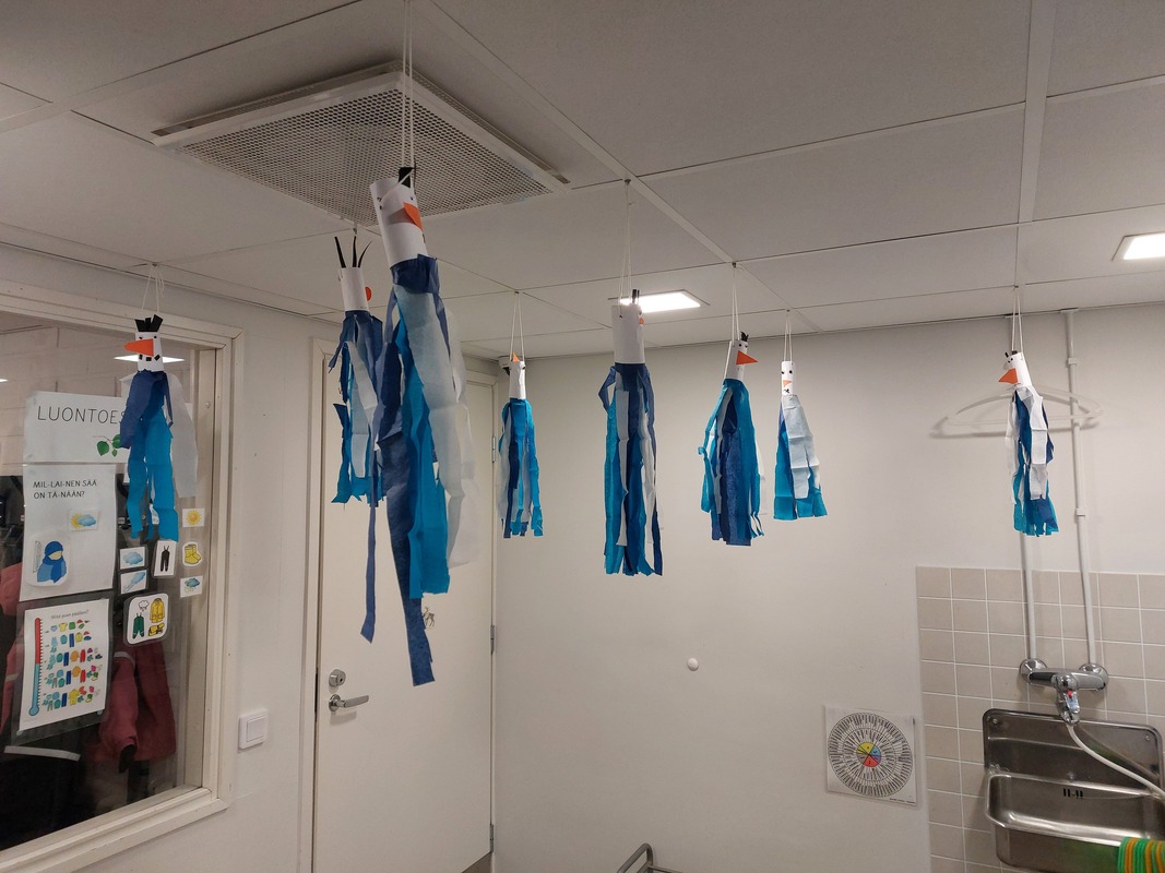 Lapset valmistivat hauskat pakkasukot pe 9.1.