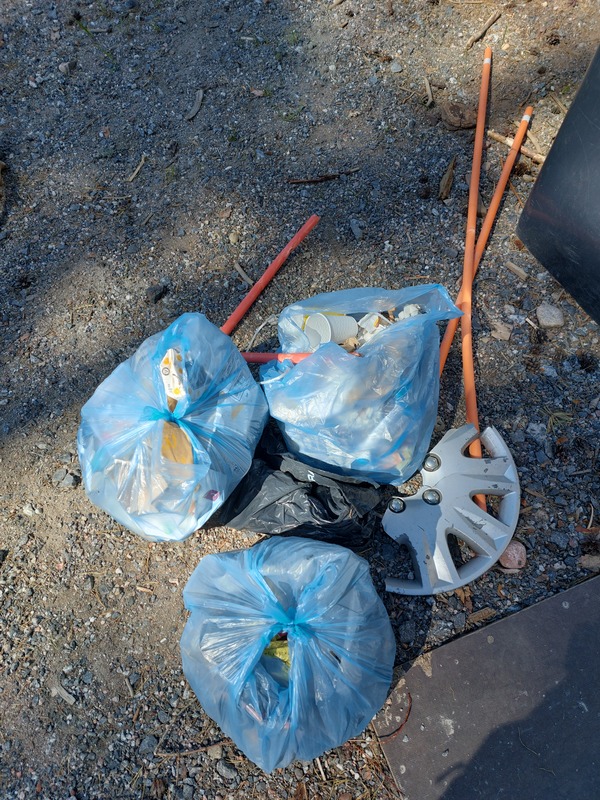 To 7.5. Keräsimme roskia tienvarsilta