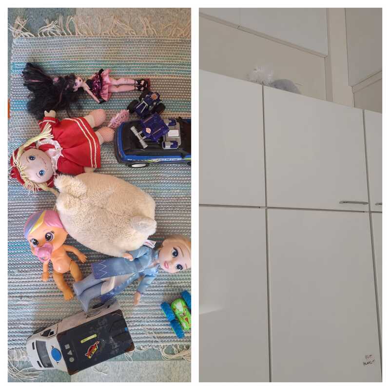 Lelupäivä ke 1.4.26. Hoitaja-Emma pääsi pelastushommiin kun koalapehmo oli hypännyt kaappien päälle. Koalapehmo ei loukkaantunut pelastustilanteesssa!