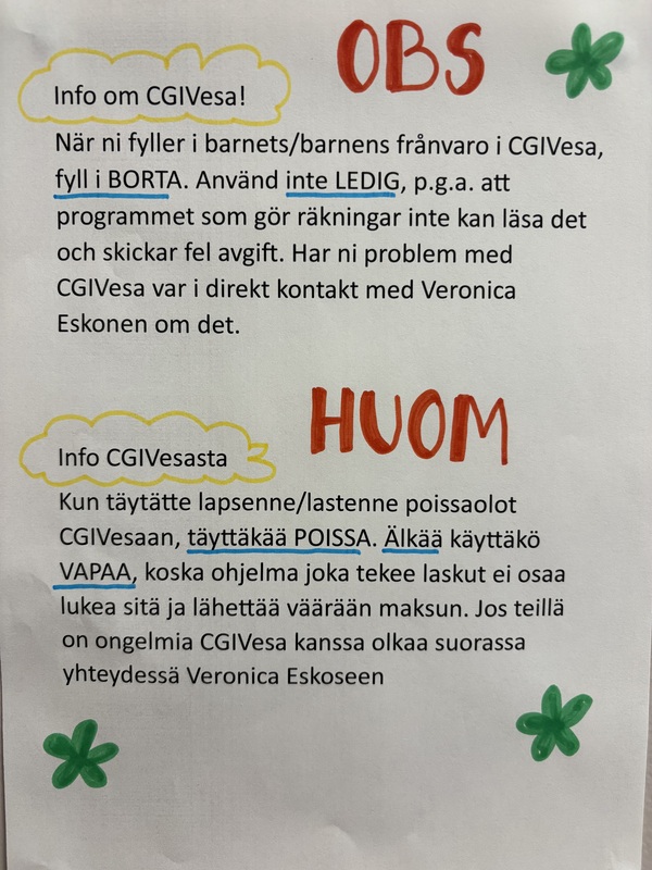 HUOM! OBS!
