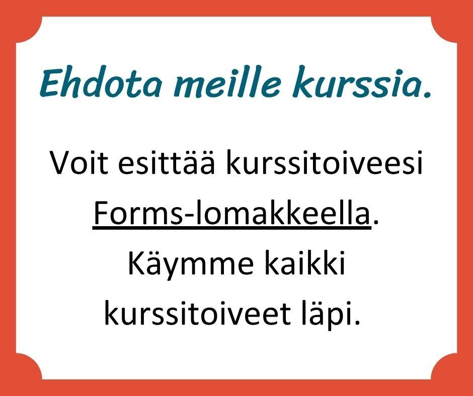 Ehdota meille kurssia linkin kautta