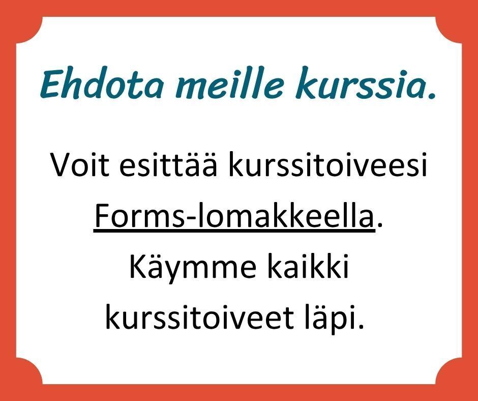 Ehdota meille kurssia linkin kautta
