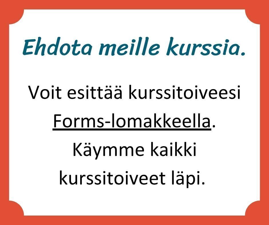 Ehdota meille kurssia linkin kautta