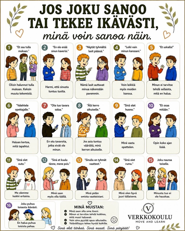 Mitä voin vastata kaverille?