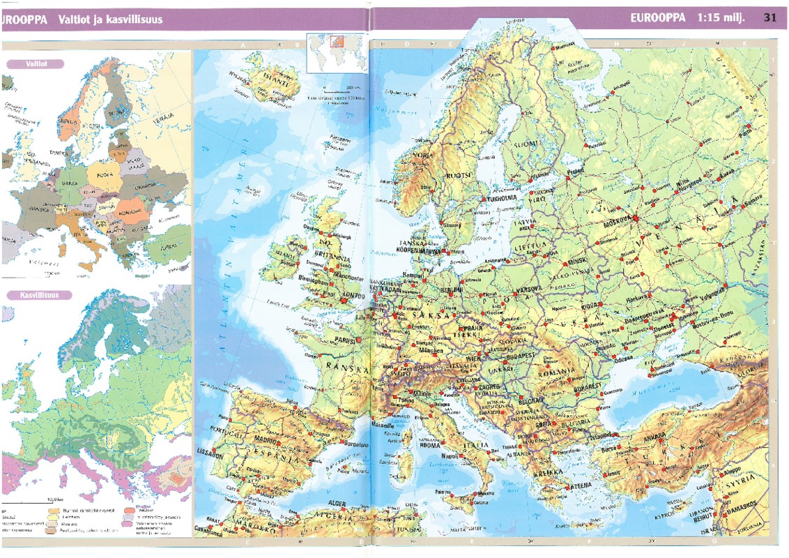 euroopan kartta joet Euroopan kartta