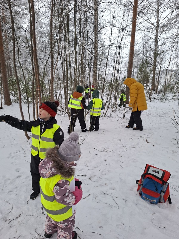Metsäretkellä tekemässä kuvametsästystä