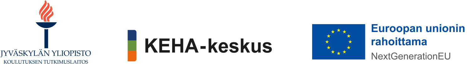 Jyväskylän yliopiston, KEHA-keskuksen sekä NextGen EU:n logot