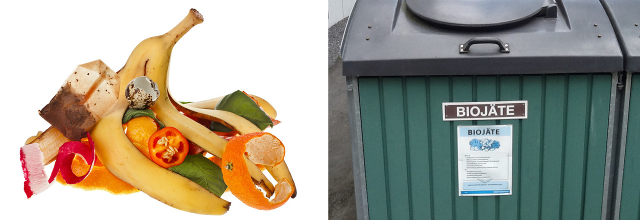 Biojätteet muuttuvat kompostissa mullaksi.