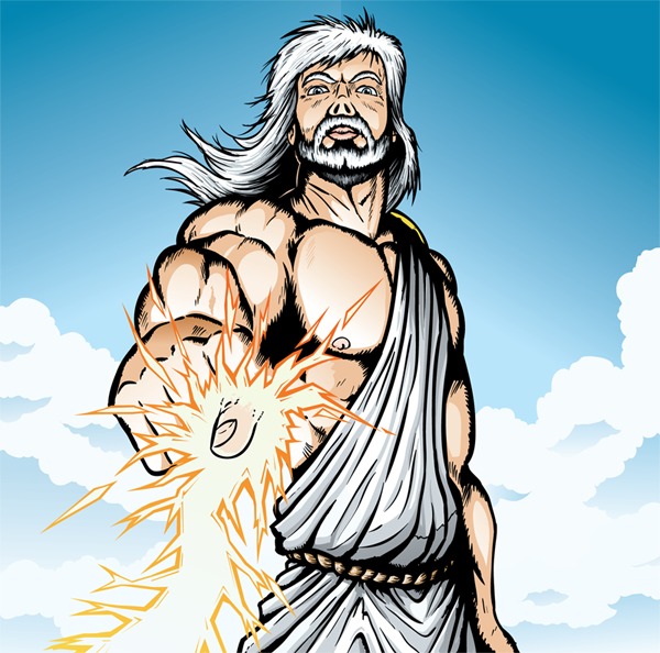 Zeus pystyi ilmojen hallitsijana saamaan aikaan myrskyjä ja rajuilmoja ja laskemaan pimeyden maan päälle. Zeuksen vallassa oli kuitenkin myös tuottaa virkistävät sateet ja vaikuttaa vuodenaikojen vaihteluun.