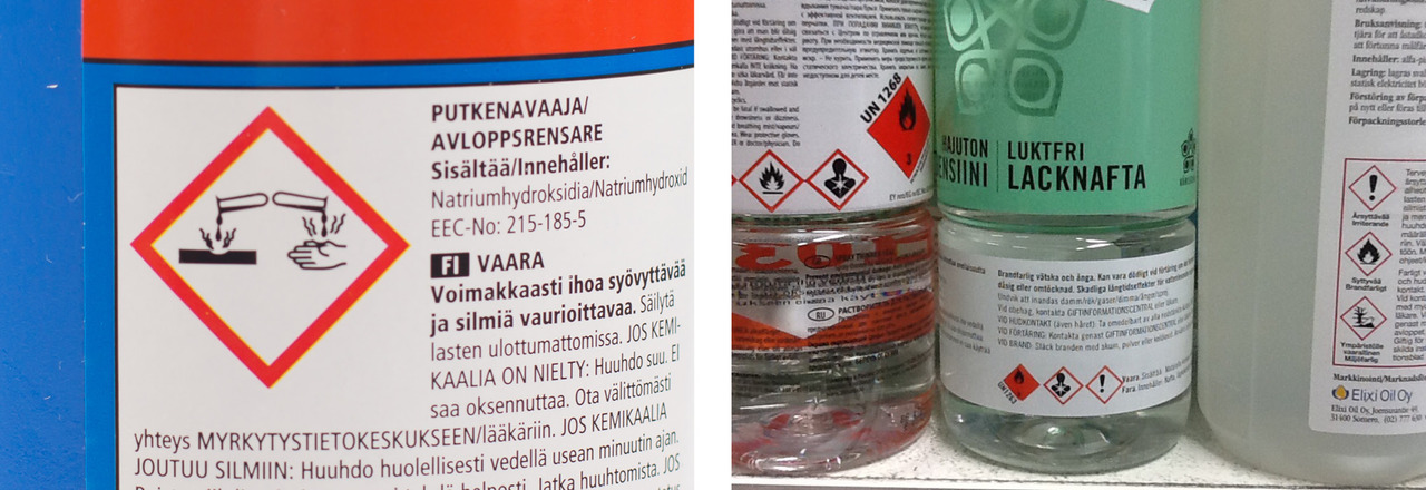 Liuottimia käytetään esimerkiksi maalitahrojen poistoon. Ne ovat ärsyttäviä ja terveydelle sekä ympäristölle vaarallisia.