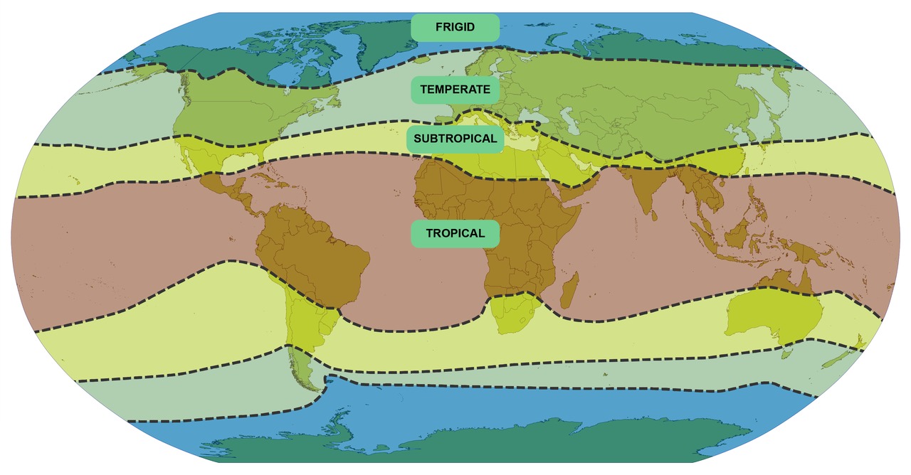 The planet can be divided into four geographical zones.