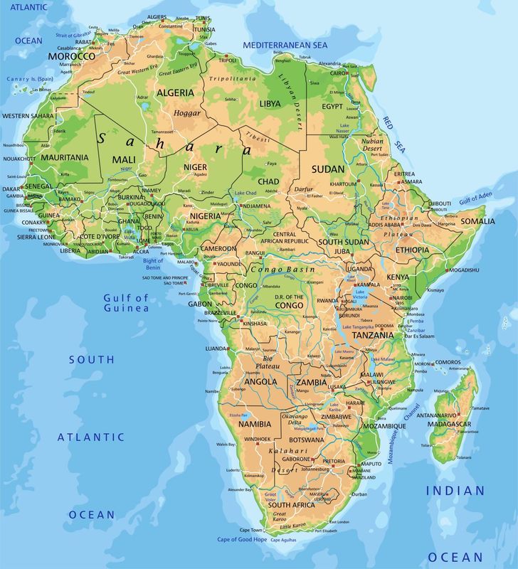 A map of Africa.