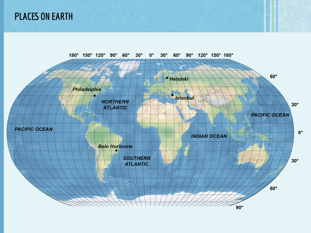 Places on planet Earth.