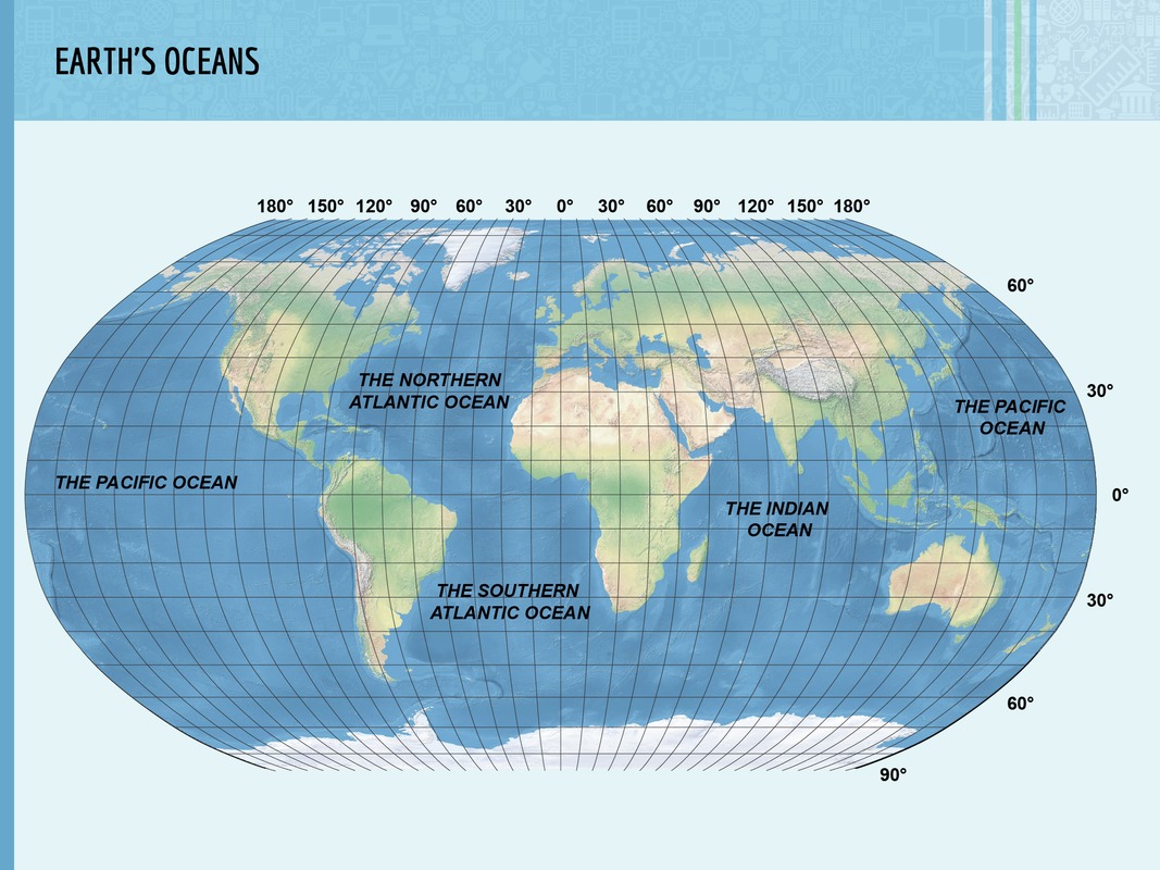 The oceans of planet Earth.