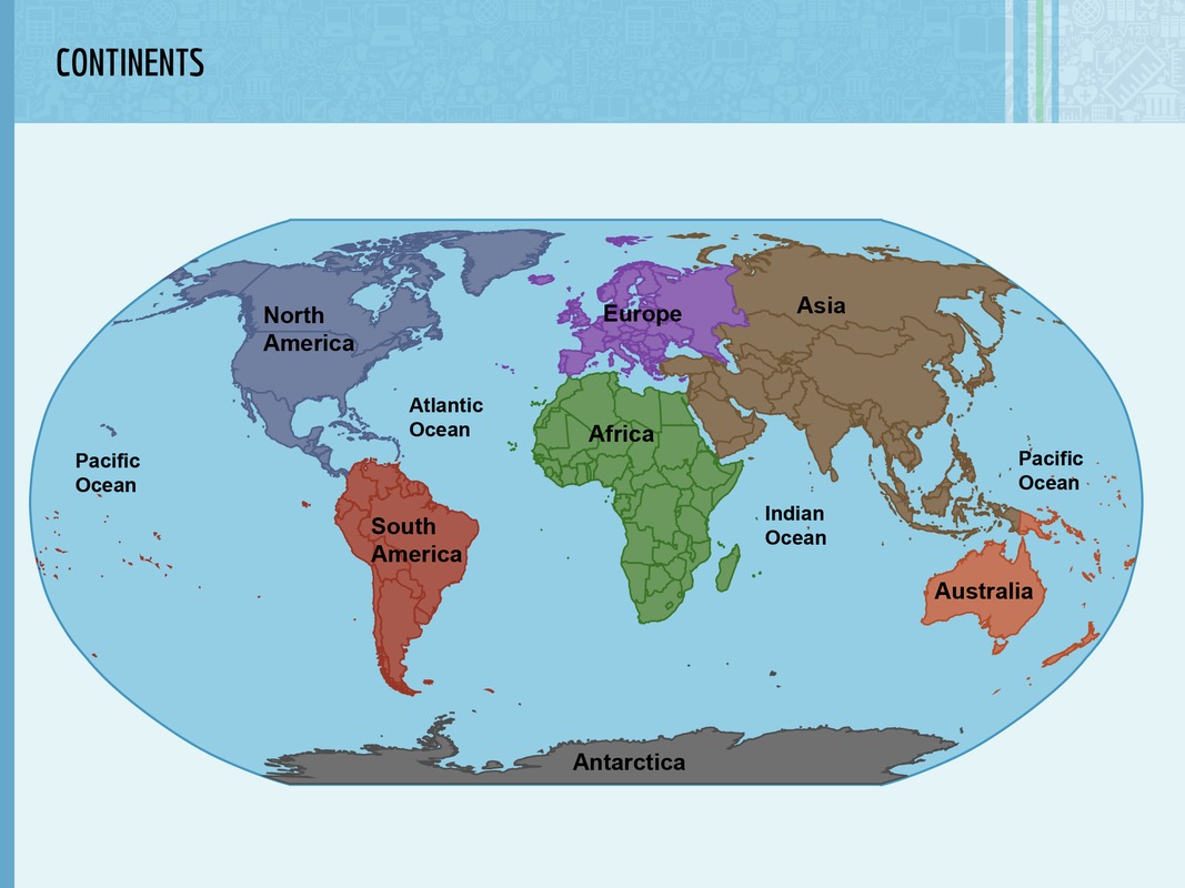 The continents of planet Earth.