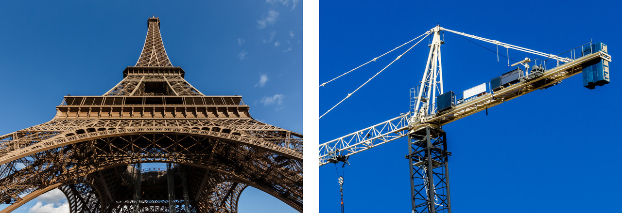 The Eiffel Tower was made using triangular structures.