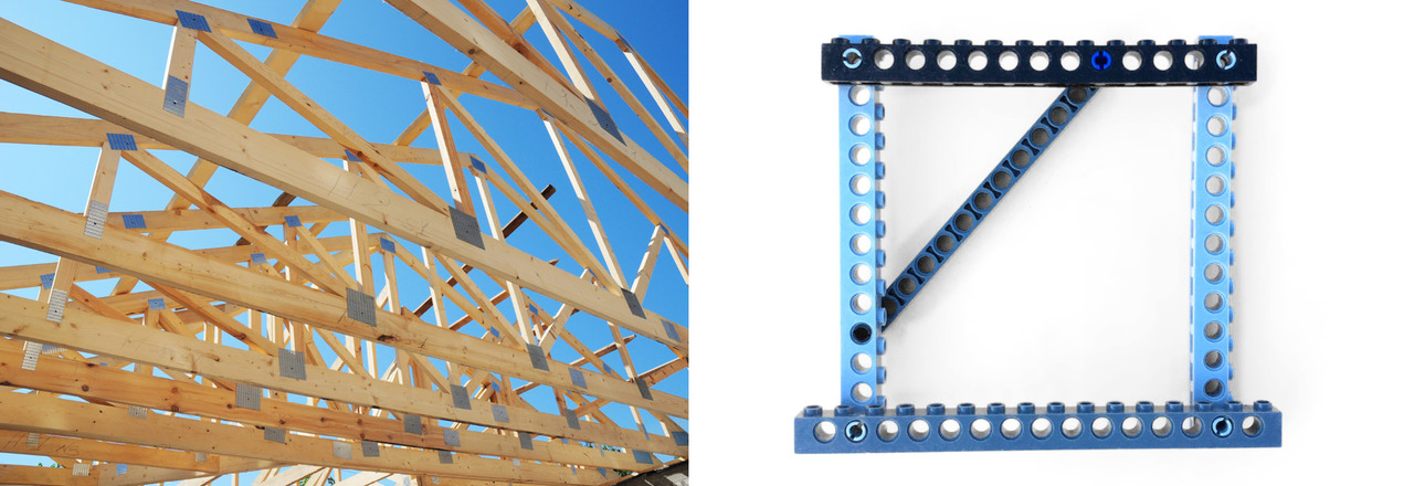 Triangular structures are durable but light.