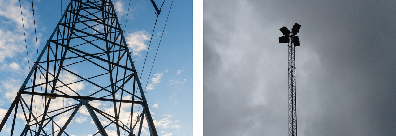 Triangular structures can be used to construct electricity poles or floodlights.