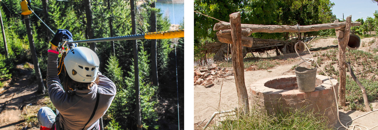 Pulleys can be used in zip lines and in wells.