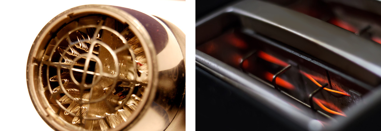 Thermal resistors can be found in hairdryers and toasters.