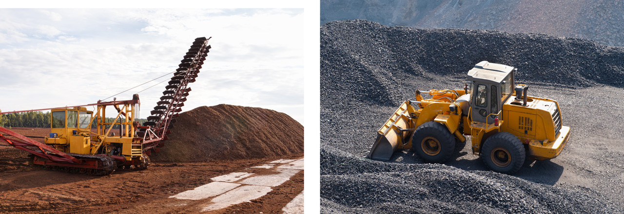 Peat and coal.