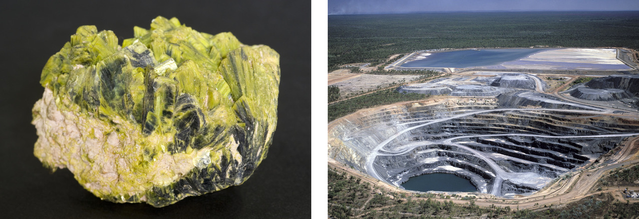 Uranium is mined from the bedrock of planet Earth.
