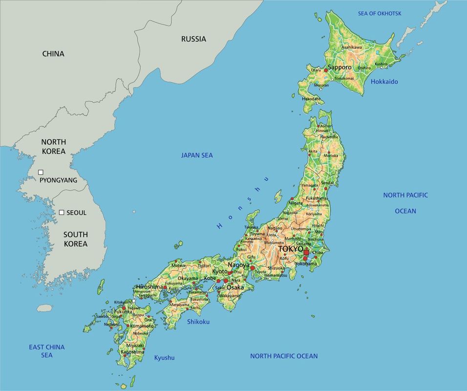 Japan consists of four islands.