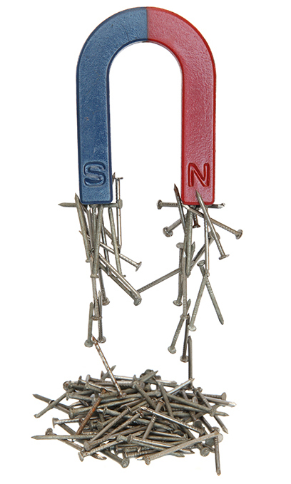 Iron is a magnetic metal.