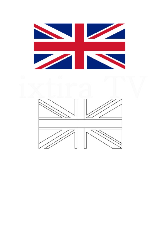 Väritystehtävä: Iso-Britannian lippu