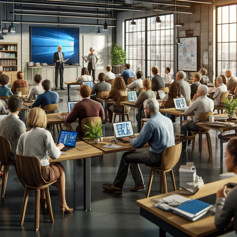 DALL·E 2024-03-31 01.06.01 - Transform the image into a photorealistic depiction of a diverse group of adult students in a contemporary adult education classroom. The scene should.png