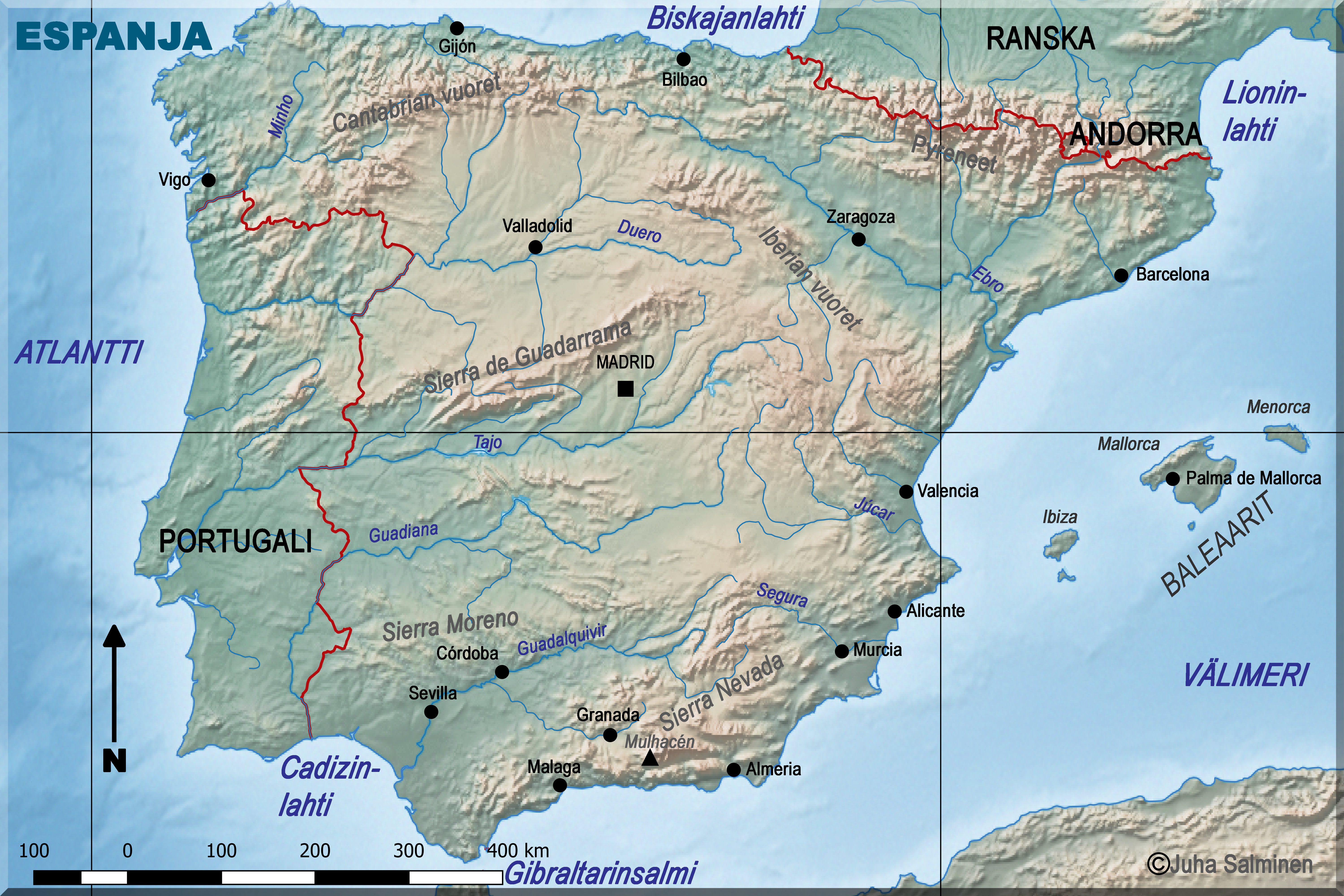 kartta espanja Espanjan kartta