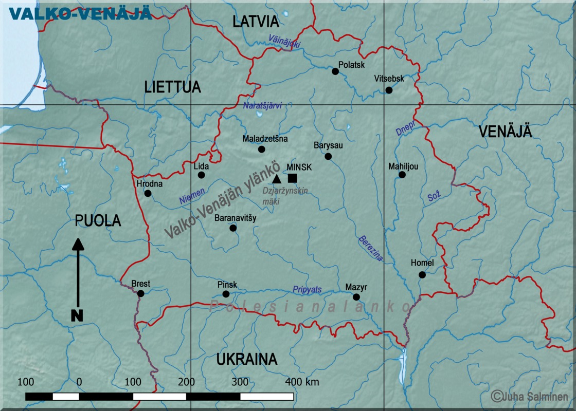 Valko-Venäjän kartta