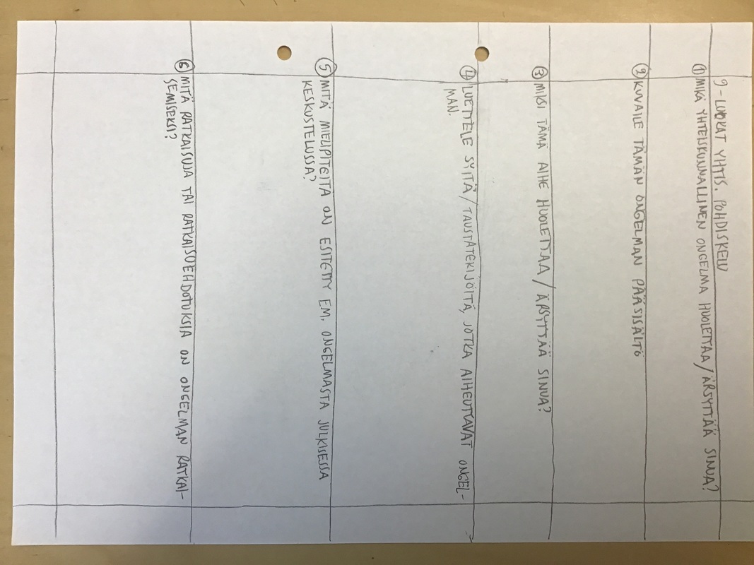 Yhteiskunnalliset ongelmat, tehtäväpaperi