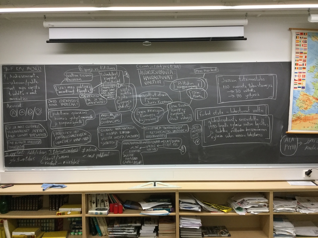 Valtioiden heikkeneminen globalisaatiossa, audioseurantatehtävä, taulumuistiinpanoja