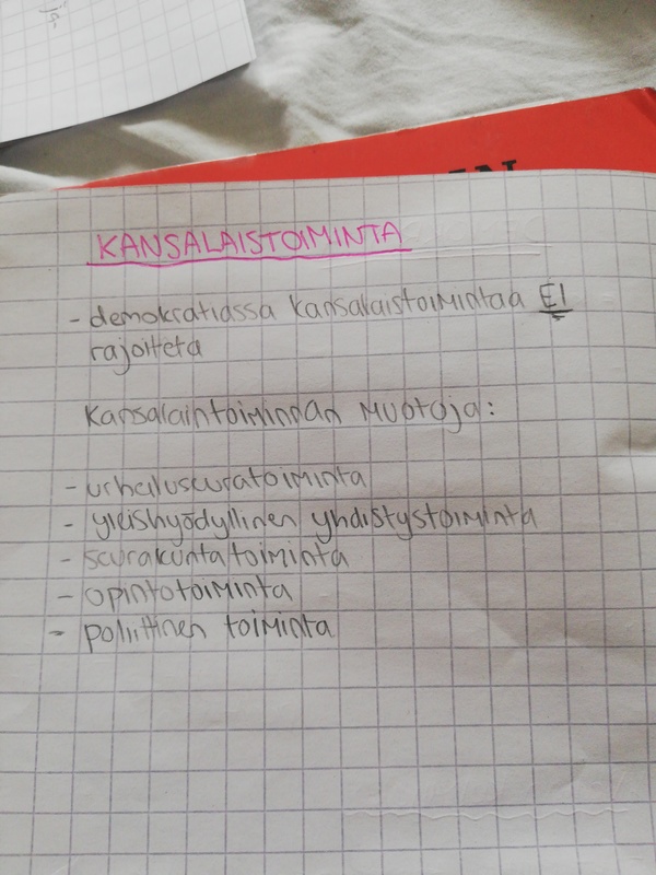yhteiskuntaopin muistiinpanot