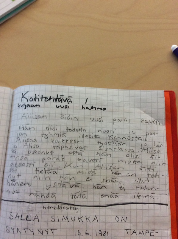 Kotitehtävä 1. Kirjaan uusi hahmo