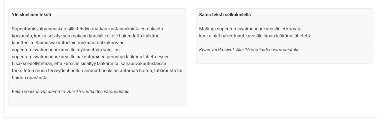 Selkokielisen ja yleiskielisen tekstin ero